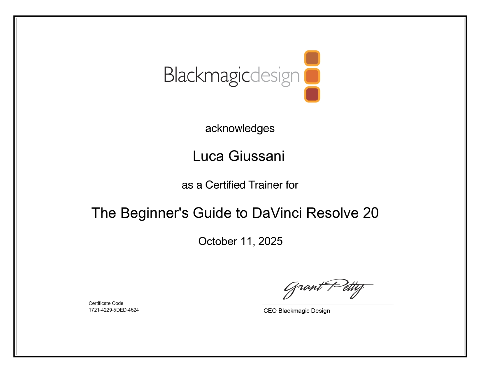 Certificazione Beginner